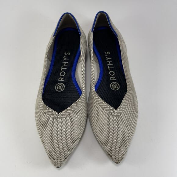 Rothy’s The Point Pointed Toe Flats Womens Size 5.5 Birdsye Flax Gray Rothys - Picture 9 of 9